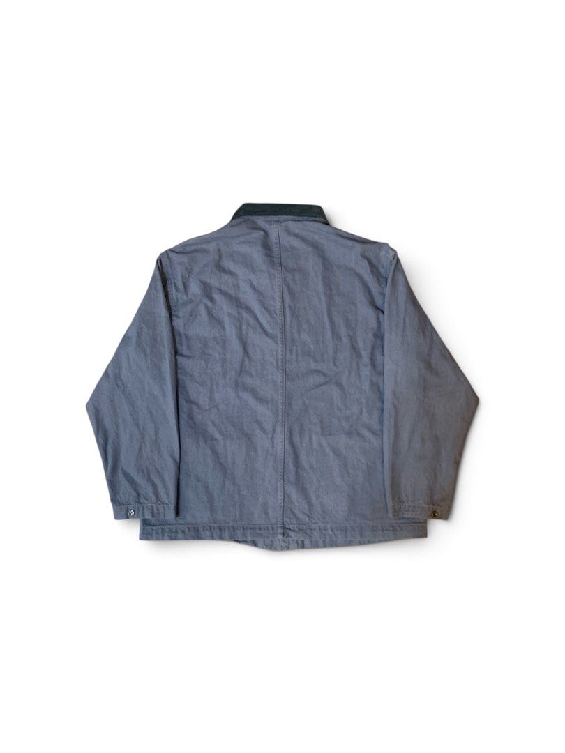 GU Denim Chore Jacket (Corduroy Collar) (Category: Coats, Jackets and Outerwear) located in Calamba. Submitted by tobs.thriftz (Listing ID 1460437324, Image 2). Description: Size L on tag Dimes - 24.5 x 28.5 No Issue Still in Great Condition All items are 100% thrifted / pre-loved and may show normal signs of wear due to previous use and age. Please manage your expectations before purchasing. We do our best to disclose any noticeable flaws. Color