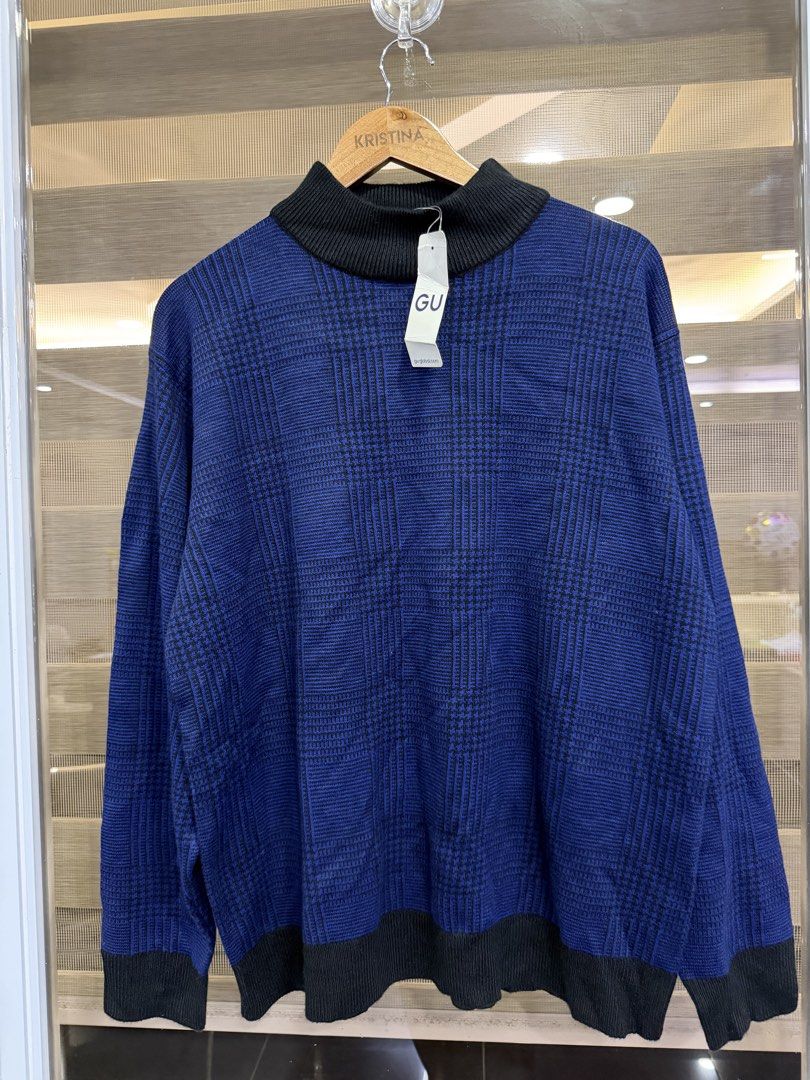 Gu sweatshirt (Category: Coats, Jackets and Outerwear) located in Manila. Submitted by kristinata44809 (Listing ID 1460331029, Image 1). Description: - Brand: GU - Style: Sweatshirt - Design: Classic blue and black plaid pattern - Features: Mock neck, ribbed cuffs and hem - Size: XL (EU 54 / UK 44 / US 44) - Condition: Excellent, like new.
