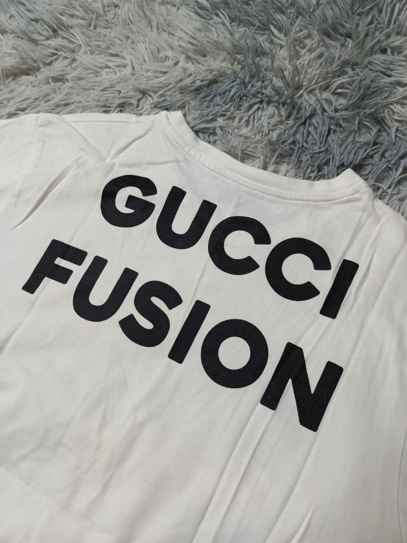 Gucci Fusion T-shirt (Category: Tshirts & Polo Shirts ) located in Manila. Submitted by swag_dealer (Listing ID 1460433711, Image 3). Description: Gucci Fusion T-shirt size XS on tag Length: 27 Width: 20.5 No issue💯 Complete tags and washtags 500+sf.