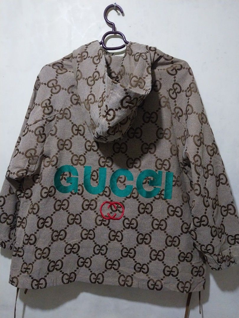 Gucci Monogram embroidered hoodie jacket (Category: Coats, Jackets and Outerwear) located in Manila. Submitted by PrinceDani.Clothing (Listing ID 1460439698, Image 2). Description: gucci monogram embroidered hoodie jacket fit up to xl 24in width 27in length excellent condition .