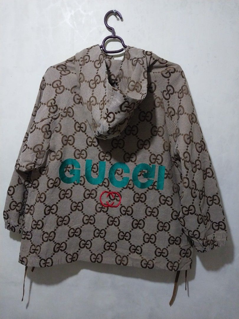 Gucci Monogram embroidered hoodie jacket (Category: Coats, Jackets and Outerwear) located in Manila. Submitted by PrinceDani.Clothing (Listing ID 1460439698, Image 1). Description: gucci monogram embroidered hoodie jacket fit up to xl 24in width 27in length excellent condition .
