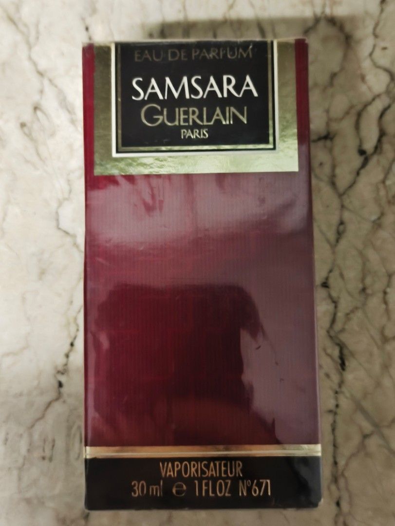 Guerlain Samsara EDP 30mL Vintage Formulation (Category: Fragrance & Deodorants) located in Manila. Submitted by wjjjsk (Listing ID 1460417712, Image 2). Description: Super Rare! Bought for 140 USD on eBay. Original Vintage Formulation With Mysore Sandalwood. Only 1 spray missing. The smell to me presents floral and has a hint of a woody old book smell. Accords according to fragrantica: Powdery, Woody, Yellow Floral, Vanilla, Iris, Sweet, Amber, 