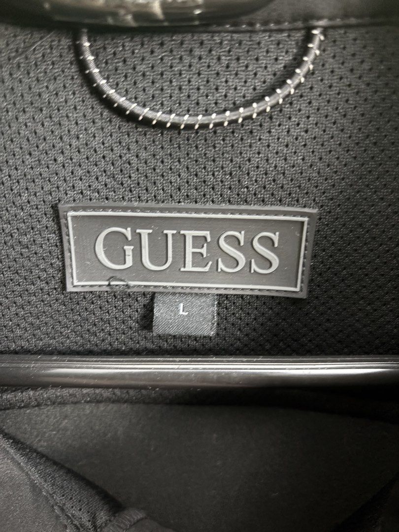 guess black jacket, authentic! (Category: Coats, Jackets and Outerwear) located in Quezon City. Submitted by yonasthingz (Listing ID 1460377173, Image 2). Description: guess black jacket, authentic! - P2500, - size l - like new, worn only a few times - rfs: not in use anymore loc: qc, new manila mop: gcash, bank transfer mod: jnt or sdd (sf/df to be shouldered by buyer) dm for inquiries!.