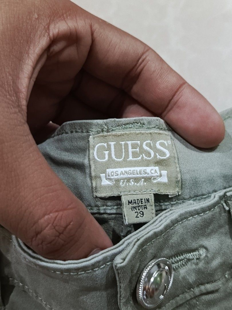 Guess Boot High Pop 70's Flare Jeans Size 29 (Category: Jeans) located in Cabatuan. Submitted by penthegreat (Listing ID 1460505656, Image 2). Description: Authentic 🔥 BOOT HIGH POP 70's Excellent condition No issue Size 29 on tag 43 length & 9.5 hem - Guess Boot High Pop 70's Jeans - Style: Flare Leg - Size: 29 - Color: Light Olive Green - Special Feature: Garment Dyed for a unique look - Origin: Made in India - Vibe: Perfect for a retro aesthe
