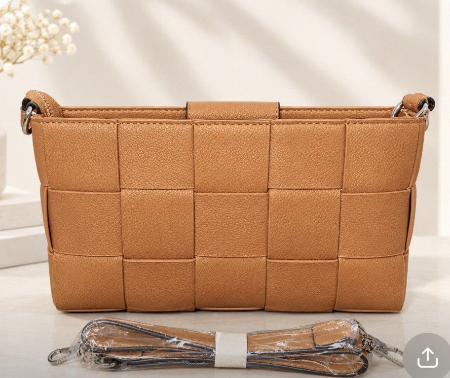 Guess Crossbody Bag Tan (Category: Cross-body Bags) located in Manila. Submitted by vsballeras1984 (Listing ID 1460469138, Image 2). Description: - Top GradeTan Guess crossbody bag - Chic woven texture all over - Main zippered compartment for secure storage - Convenient front zippered pocket - Detachable strap for versatile wear - Elegant silver hardware details.