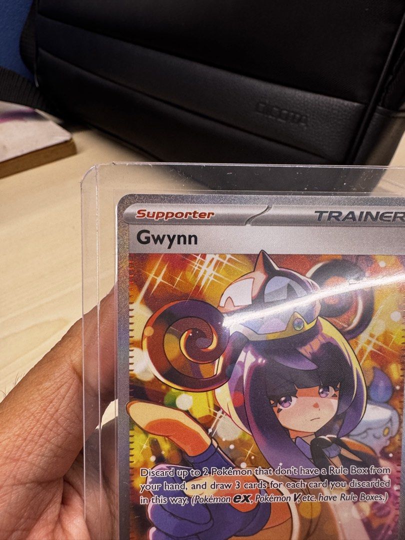 Gwynn Trainer SIR 119/084 Mint (Category: Raw Singles) located in Pasig City. Submitted by rareshark-ca90f0 (Listing ID 1460378889, Image 3). Description: - Gwynn Trainer Supporter Pokemon Card - Card Number: 119/084 - Condition: Unpacked and In protective sleeve - Last Sold on Ebay for 2.2k Loc for Meetup : Salcedo Makati or Estancia Capitol Commons Lalamove/Grab (Payment First) MOP: BPI, GoTyme, Maya.