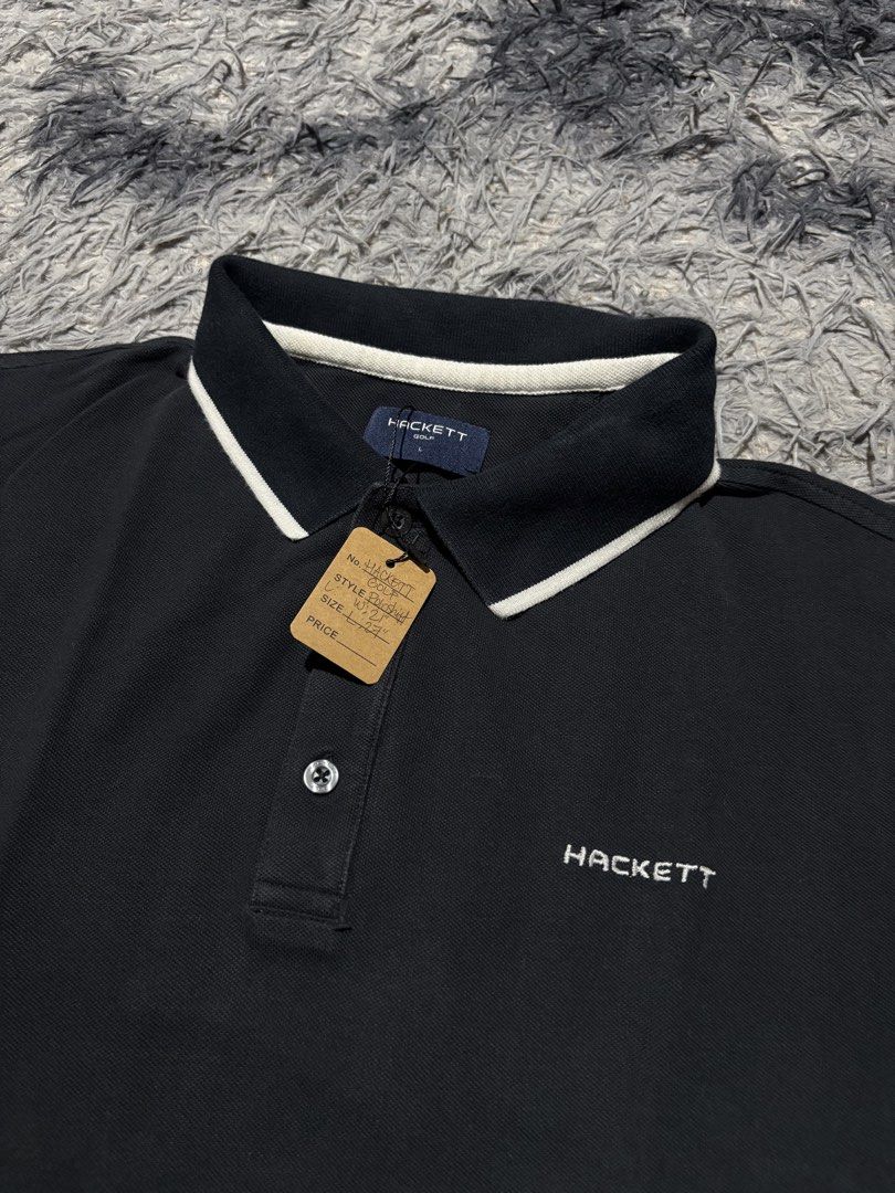 HACKETT (Category: Luxury Apparel) located in Legazpi City. Submitted by thesource052 (Listing ID 1460492361, Image 3). Description: HACKETT GOLF SIZE LARGE WIDTH:21” Length: 27” Excellent Not faded Mas black in actual Not thrifted. No issue Pm.