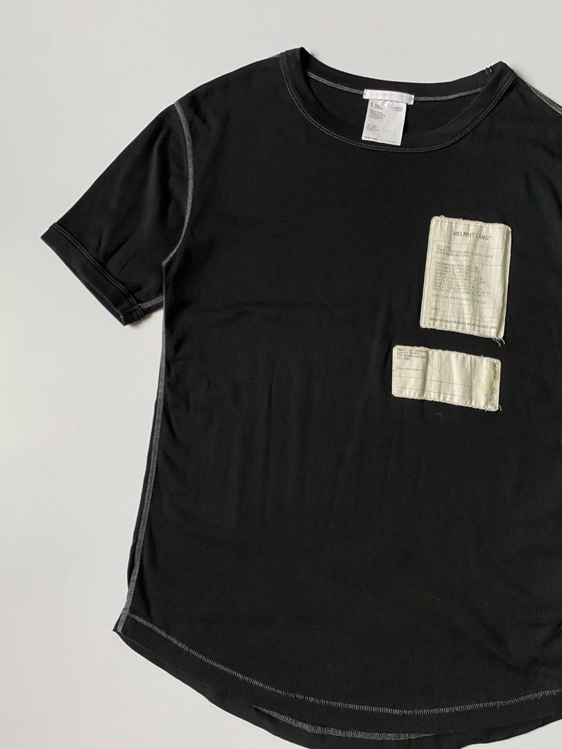 Helmut Lang Base Layered Patch T-Shirt (Category: Tshirts & Polo Shirts ) located in Baguio. Submitted by the_gunstore (Listing ID 1460440115, Image 3). Description: Size tagged: M-L Issue: None Width:19.5 Length:28.5 Shoulder:19 Sleeve:9.5.