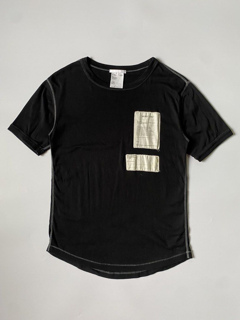 Helmut Lang Base Layered Patch T-Shirt (Category: Tshirts & Polo Shirts ) located in Baguio. Submitted by the_gunstore (Listing ID 1460440115, Image 1). Description: Size tagged: M-L Issue: None Width:19.5 Length:28.5 Shoulder:19 Sleeve:9.5.
