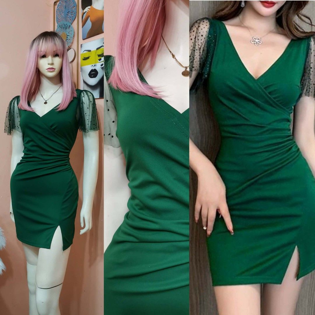 High Quality Emerald Green Padded Dress (Category: Dresses) located in Tarlac. Submitted by prettydaintypieces01 (Listing ID 1460305415, Image 1). Description: ✨ High Quality ✨ XS-M, Seller's Favorite ✨ Direct PM for exact measurements. 💫Thank you! 😊.