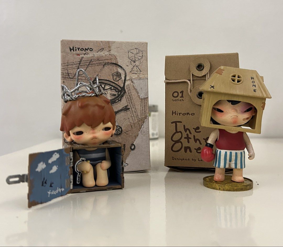 Hirono Popmart (Category: Designer & Blind Box Toys) located in Quezon City. Submitted by studioscorp (Listing ID 1460476549, Image 1). Description: Hirono Echo - Breakout Plan Hirono TOO - Being Alive (from Japan) Complete Inclus. (Box, Foil, & Card) Bottom Unsealed Good as new Price + SF .