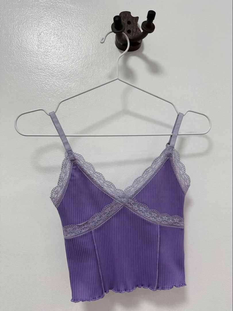 H&M Purple Lace Top (Category: Sleeveless) located in Paranaque City. Submitted by kokoclosets (Listing ID 1460477375, Image 1). Description: Used once only! (At a club lol I have good college memories with this top🥹) Very cute going out top❤️ .