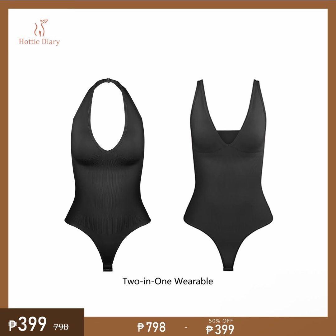 [HOTTIE DIARY] Two-Way Seamless Shapewear Bodysuit (Category: Undergarments & Loungewear) located in Manila. Submitted by pre.arri (Listing ID 1460384318, Image 1). Description: This seamless shapewear combines fashion and function, designed for the modern woman who values both style and comfort. The seamless design smooths and shapes your body, creating a flawless silhouette. With two versatile wear options and removable shoulder straps, you can