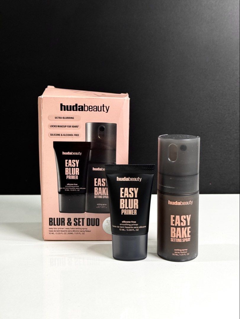 Huda Beauty Blur & Set Duo (Category: Makeup) located in Quezon City. Submitted by themakeupavenueph (Listing ID 1460461551, Image 1). Description: — 1,499 / set Huda Beauty Blur & Set Duo Brandnew with box Easy Blur Primer 10ml Easy Base Setting Spray 30ml.