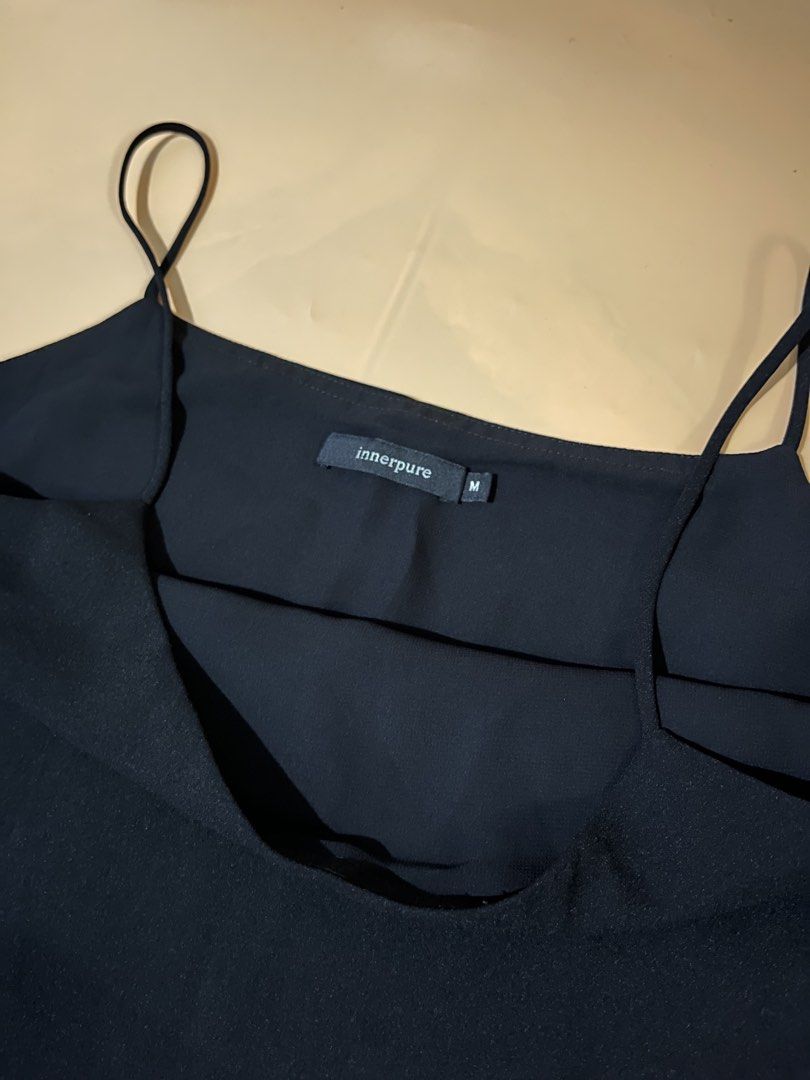Innerpure Black Midi Slip Dress (Category: Dresses) located in Talisay. Submitted by ks_things (Listing ID 1460406688, Image 2). Description: - Black midi slip dress from Innerpure - Simple spaghetti straps and square neckline - Midi length, hits below the knee - Lined for comfort - Versatile for layering or wearing on its own 📍Talisay City, Negros Occidental 💰Mode of payment - Gcash 📦Pick up/ Delivery via J&t ❗️No meet ups.