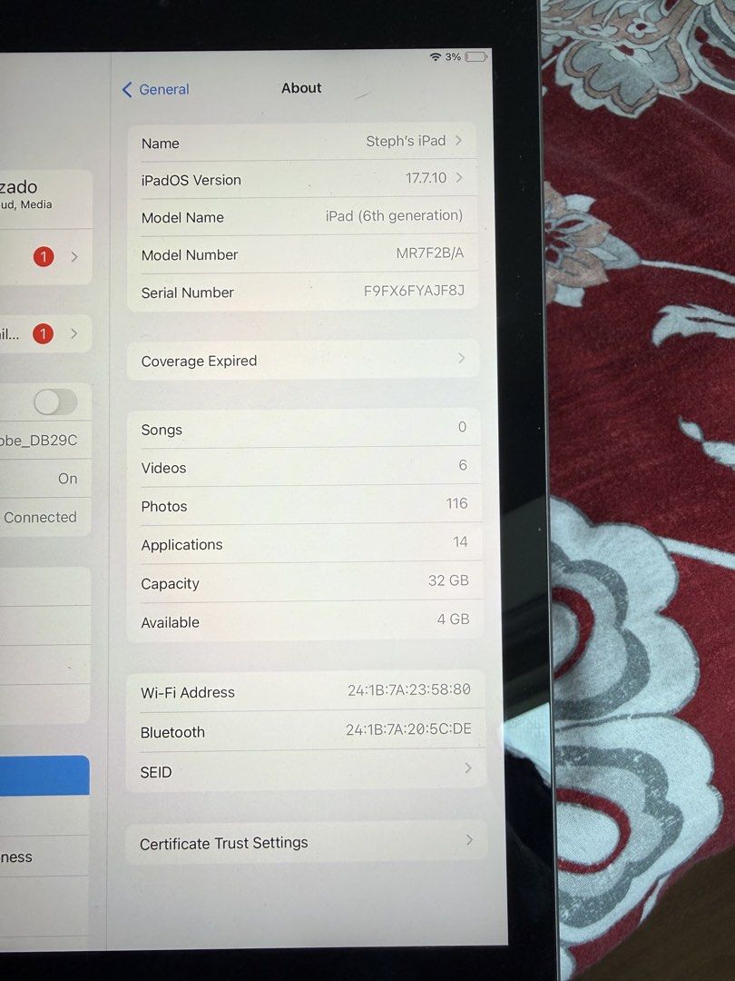 iPad (6th Generation) - 32Gb (Category: iPad) located in Manila. Submitted by s0398 (Listing ID 1460385078, Image 3). Description: - iPad (6th Generation) - 32GB Storage - Color: Space Gray - Ideal for browsing, school, and everyday tasks - Meetup available at SM Shore Residences, Pasay City.