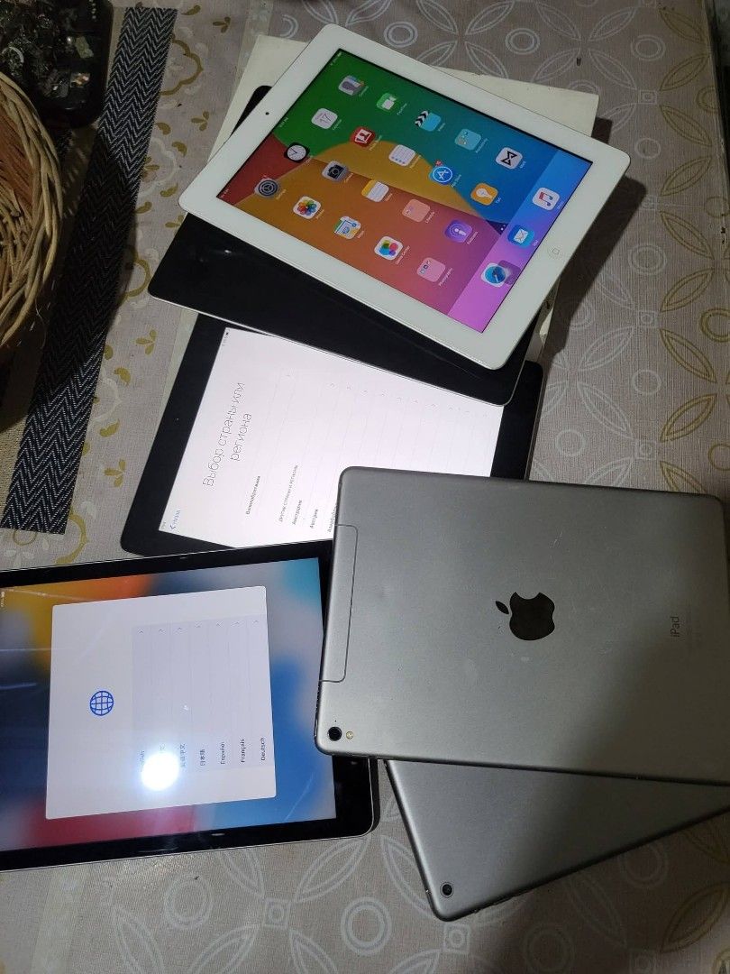 Ipad defective (Category: iPad) located in Quezon City. Submitted by nujazupardo (Listing ID 1460336905, Image 1). Description: For parts out iPAD All orig parts Selling as is.... 4,500 take all FMI: ON (icloud locked) lahat 1.Ipad pro 1st gen 9.7 A1674 Wifi +cellular 32gb -Fmi: On DIsplay ic on motherboard 2k 2.Ipad Air2 128gb Wifi+ cellular - FMI: ON 1500 3.IPad air1 32gb Fmi: on/ blinking apple logo 1k- SOLD SOLD 4.Ipad 4th 16gb Fmi: On 700 5.