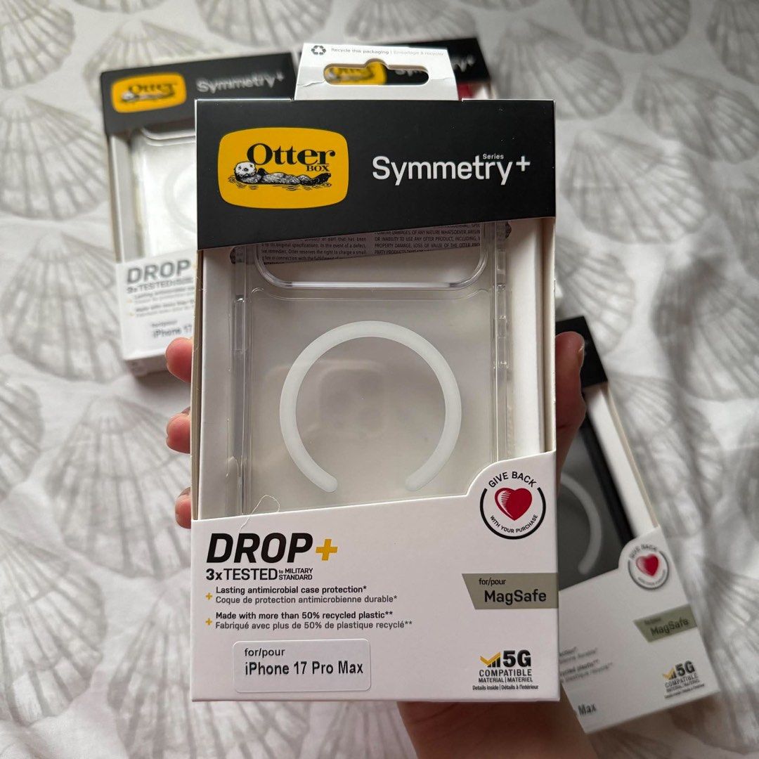 iPhone 17 Pro Max OTTERBOX SYMMETRY CLEAR MAGSAFE CASE (Category: Cases & Sleeves) located in Quezon City. Submitted by rcstny (Listing ID 1460351695, Image 1). Description: iPhone 17 Pro Max OTTERBOX SYMMETRY CLEAR MAGSAFE CASE - Premium Copy - 3x drop tested to military standard - wireless charging compatible - colors: black, clear, glitter-clear & glitter-pink ₱750.