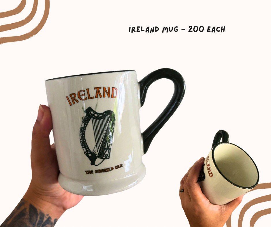 Ireland White Big mug (Category: Coffee & Tea Tableware) located in Pasig City. Submitted by homeyvibesph (Listing ID 1460385079, Image 1). Description: 2 pcs available .