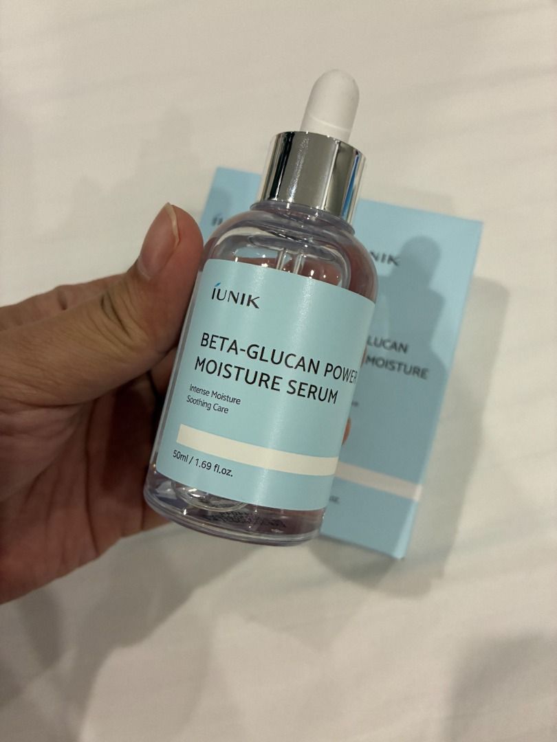 iUNIK Beta-Glucan Power Moisture Serum (Category: Face Care) located in Bulacan. Submitted by beauteboxph (Listing ID 1460331489, Image 3). Description: P600 each iUNIK Beta-Glucan Power Moisture Serum - Each bottle is 50ml - Provides intense moisture and soothing care - Expiry date: 2028.
