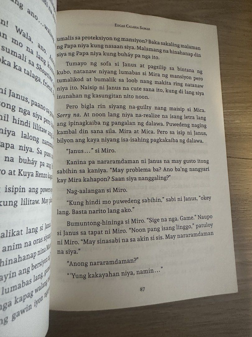 Janus Silang Series 1 and 2 (Category: Storybooks) located in Manila. Submitted by urlocal_seller (Listing ID 1459734818, Image 3). Description: - First two books of the Janus Silang series by Edgar Calabia Samar. - Includes 'Si Janus Silang at ang Tiyanak ng Tābon' and 'Si Janus Silang at ang Labanang Manananggal-Mambabarang'. - Both books are award winners. - Ideal for fans of Filipino fantasy and adventure. - ₱150 for Book 1 (Book 2 has been s