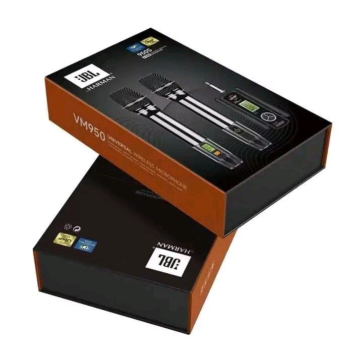 JBL VM950S Universal Wireless Microphone System (Category: Microphones) located in Manila. Submitted by marvieobordo (Listing ID 1460445553, Image 1). Description: - JBL VM950S Wireless Microphone System - Includes: 2 Microphones, 1 Receiver - Accessories: Charging Cables, Foam Covers, Batteries - Technology: UHF Wireless - Power: Rechargeable Microphones (DC 5V charging port) - Ideal for: Performances, Presentations, Events.