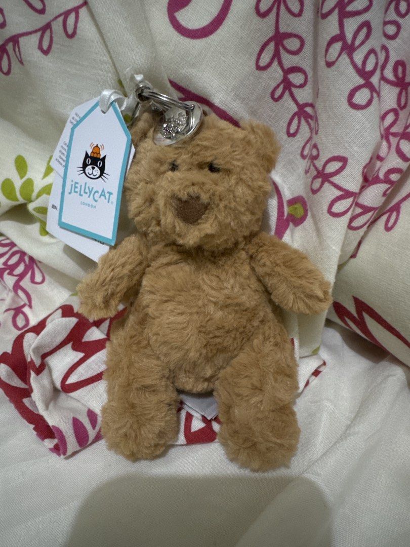 Jellycat Bartholomew Bear bag charm / keychain (Category: Character Goods) located in Abucay. Submitted by lululemonslice (Listing ID 1460501270, Image 1). Description: - With Dustbag - Original tag attached - Great for decorating bags or keys - Authentic Jellycat London item.