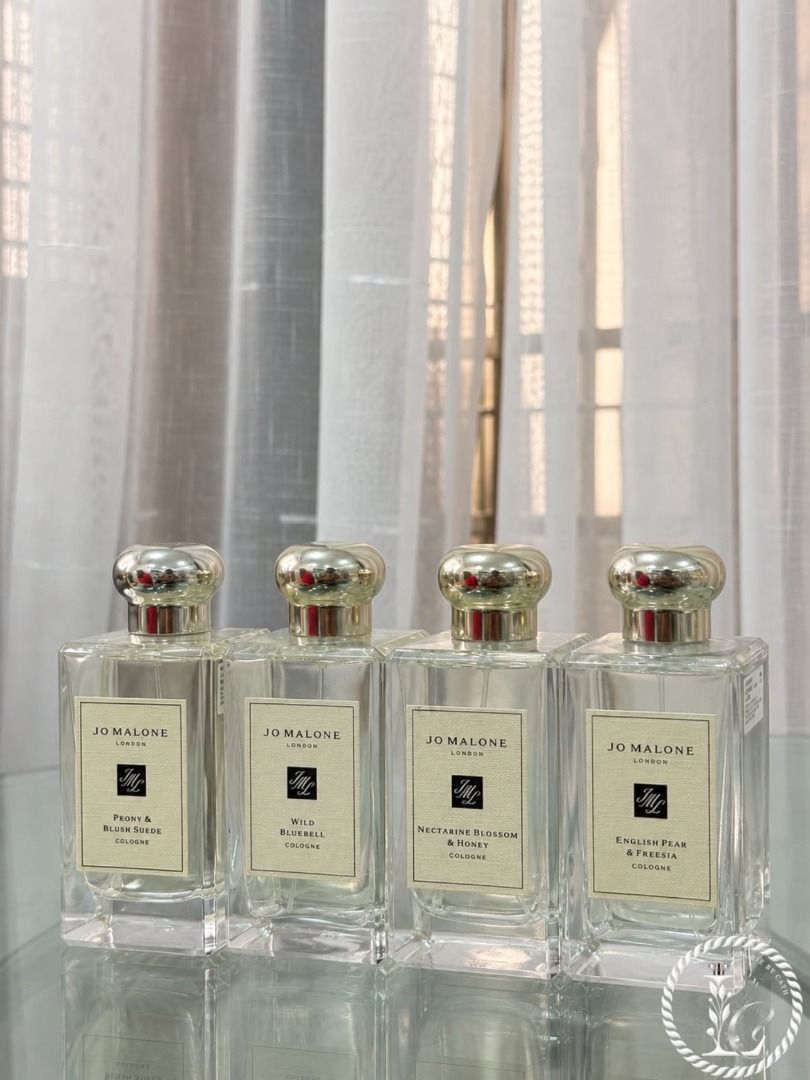 Jo malone unboxed 100ml (Category: Fragrance & Deodorants) located in Bocaue. Submitted by luxuriebycath (Listing ID 1460434784, Image 1). Description: Guaranteed authentic Shipping via jnt only AVAILABLE SCENTS: peony and blush suede english pear and freesia nectarine blossom and honey wild bluebell.