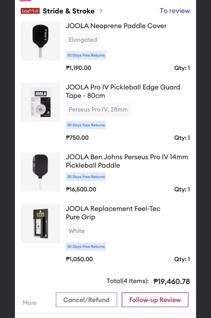 Joola Pro IV Perseus elongated 14mm (Category: Racket and Ball Sports) located in Pasig City. Submitted by mswise (Listing ID 1460457660, Image 3). Description: The JOOLA Ben Johns Perseus Pro IV is a premium, high-performance pickleball paddle designed for advanced and professional players. It is the signature model for world number one Ben Johns, combining an elongated shape with explosive power and precise ball placement. New handle grips and 