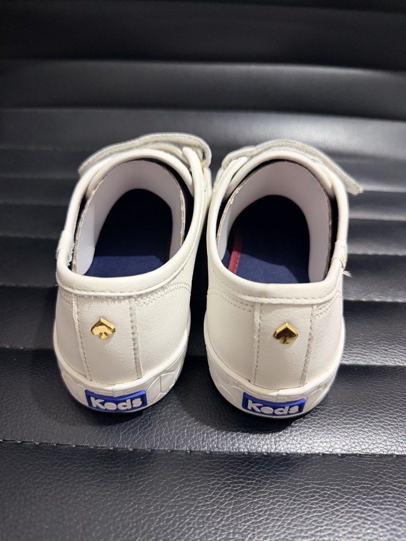 Keds x Kate Spade Sneakers (Category: Sneakers) located in Dinalupihan. Submitted by laviajeraph (Listing ID 1460346212, Image 3). Description: 👟 KEDS x KATE SPADE NEW YORK TIEBREAKER SNEAKERS ✨ White leather sneakers featuring a triple hook-and-loop Velcro strap design with elegant gold-tone eyelet accents. 💕 Classic, chic, and easy to pair with any outfit—perfect for everyday wear! 📸 Actual photos posted. Please check photos for condition/de