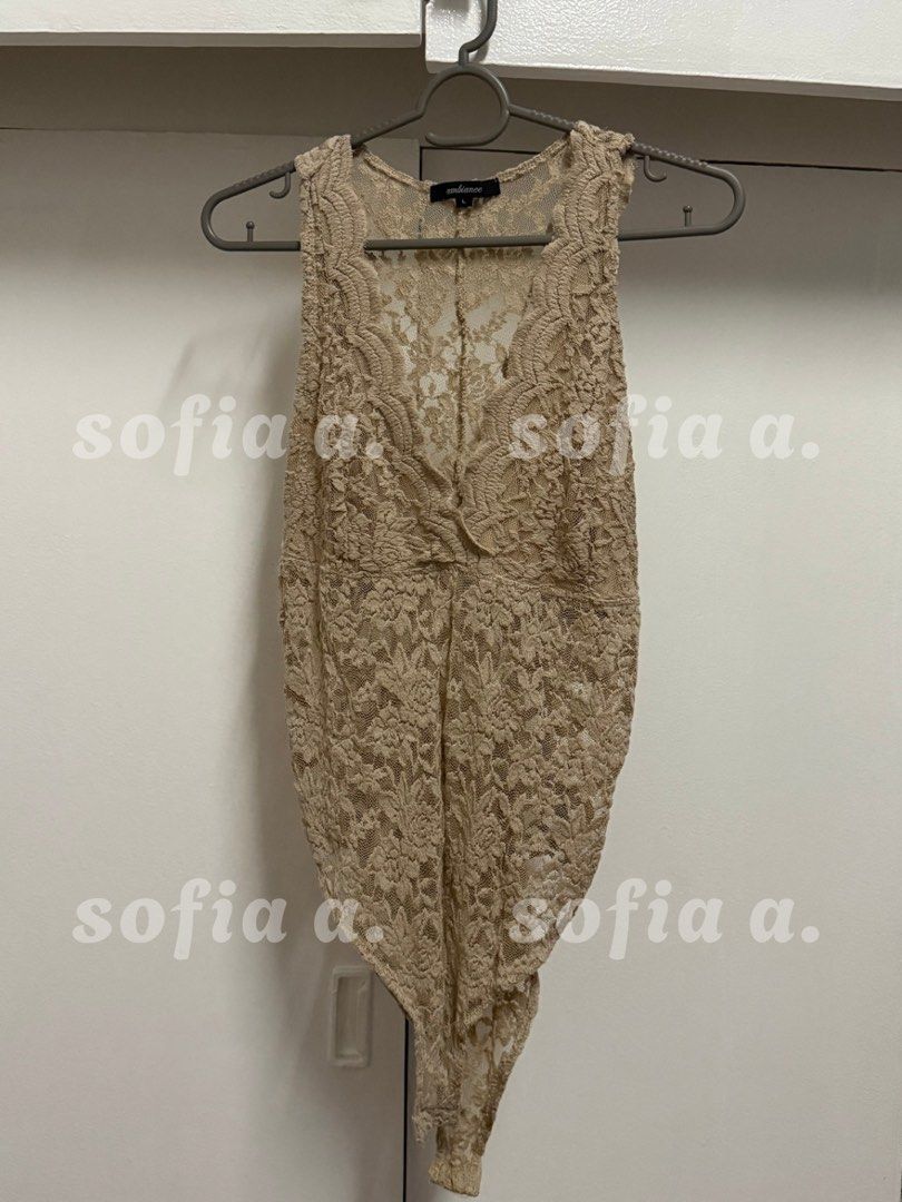 Khaki Lace Bodysuit (Category: Undergarments & Loungewear) located in Quezon City. Submitted by nnimako (Listing ID 1460394604, Image 1). Description: Size L.