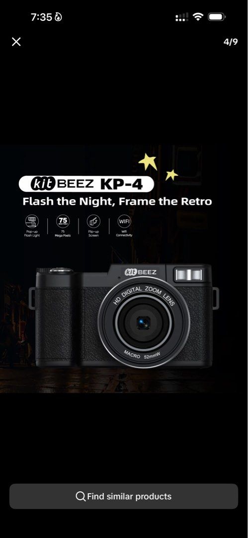 Kitbeez KP-4 (Category: Cameras) located in Manila. Submitted by jivennc (Listing ID 1460506612, Image 3). Description: Package List: with box - 1 x Digital Camera - 1 x Charging Cable - 2 x Battery - 1 x Strap - 1 x Instruction Manual - No SD Card - Message for sample shots taken Features: 1. Ultra-High Resolution Capture - 75MP stunning photos + Sk ultra-clear video, delivering crisp details and vibrant colors for professional-quality imaging. 