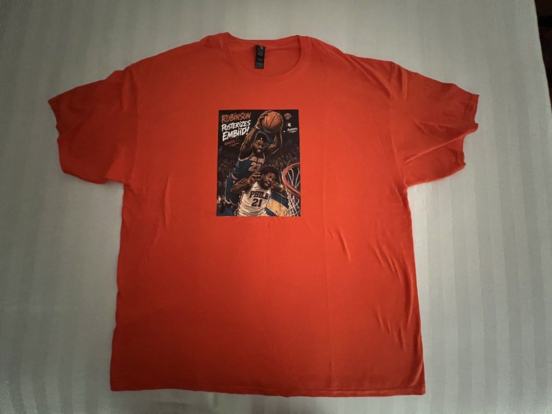 Knicks T-Shirt (Category: Activewear) located in Quezon City. Submitted by inthefrow (Listing ID 1460328676, Image 1). Description: - Brand new - No tags - Width is 25”, length is 32” - RFS: size too big - In 💯% Light Cotton - Be noticed in this bright orange color! • Best price already .