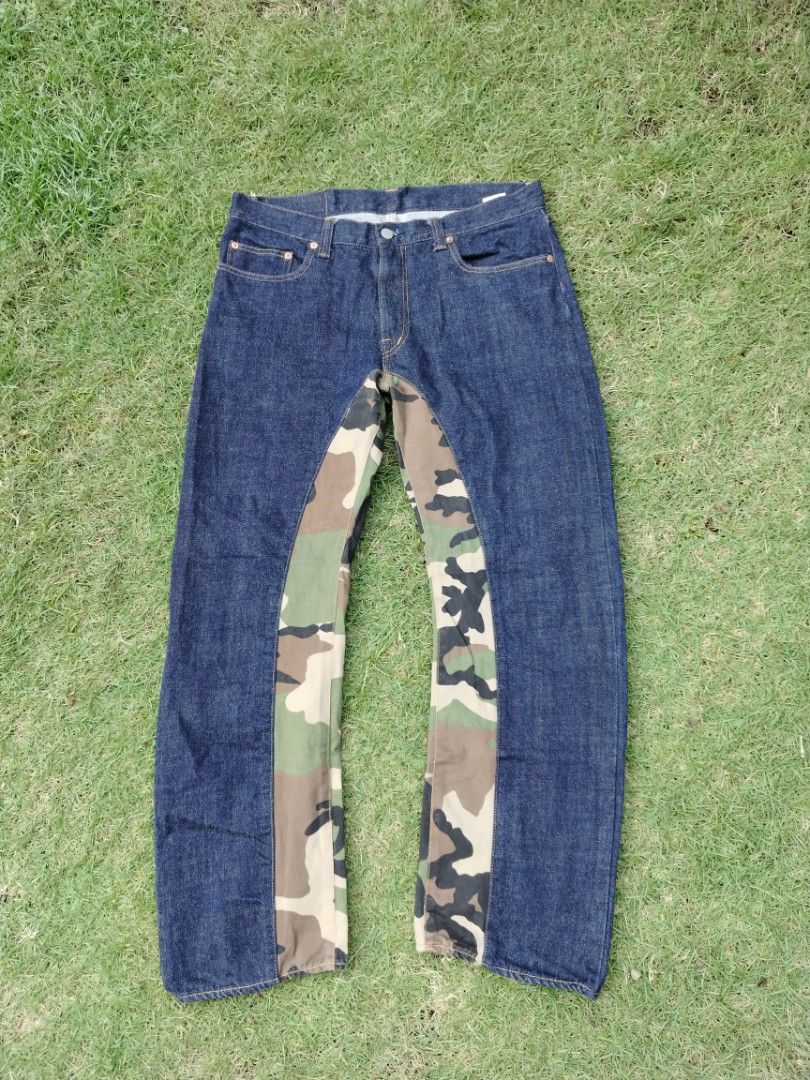 Kojima Genes pants (Category: Jeans) located in Legazpi City. Submitted by genobecollectives (Listing ID 1460433781, Image 1). Description: Kojima Genes pants 2,000 free ship - Color: Dark Wash Denim - Origin: Made in Japan - Unique Feature: Camouflage panel inlay down the sides of the legs - Stitching: Orange contrast stitching throughout - Style: Classic five-pocket styling - Ideal for: Denim enthusiasts looking for a statement piece size 36 on