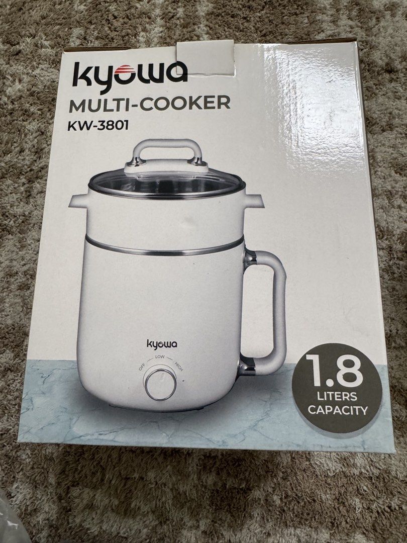 Kyowa Multi Cooker KW - 3801 (Category: Cookers) located in Las Pinas. Submitted by vanethneth (Listing ID 1460401716, Image 2). Description: -1.8 Liters Capacity -Multi Function ( Boil, Steam, Saute, Deep Fry, Hot pot and Stew) - Toughened Transparent Glass Cover - Dual Temperature Control Setting - Non - Stick Coating Pot - Anti - Scalding Confortablr Handle - 1- Layer Stainless Steel Steamer Tray .