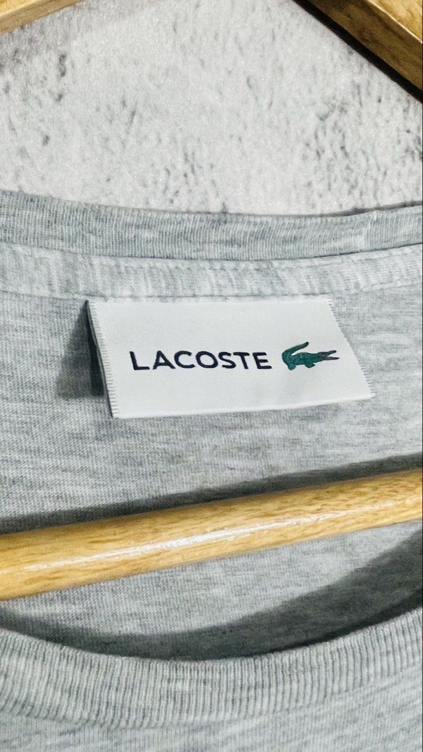 Lacoste Grey T-Shirt with Crocodile Logo (Category: Tshirts & Polo Shirts ) located in Solano. Submitted by arc.matter (Listing ID 1460326367, Image 3). Description: Medium W20” x L26” Excellent condition No issue.