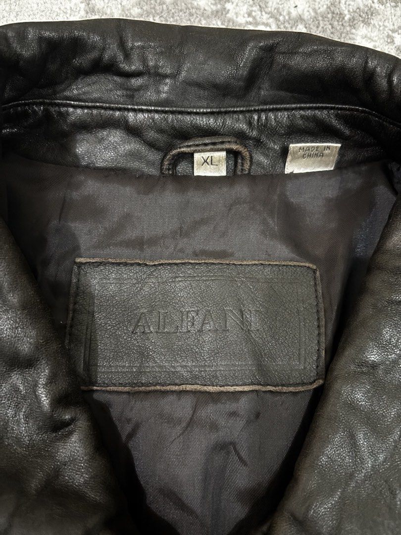 Leather Jacket Alfani (Category: Coats, Jackets and Outerwear) located in Manila. Submitted by meddsalim (Listing ID 1460474551, Image 2). Description: Brown leather jacket Xl Dimes on 2nd,3rd photo.