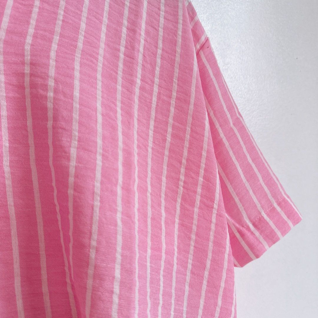 Linen Pink Stripes Set (Category: Sets or Coordinates) located in Manila. Submitted by withlovesam (Listing ID 1460356168, Image 2). Description: HQ from bangkok freesize fully garterized waistline soo pretty!!.