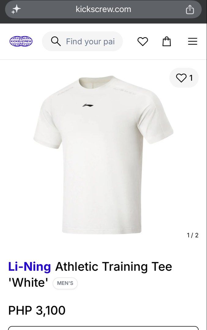 Li-Ning athletic training t-shirt (Category: Activewear) located in Tagoloan. Submitted by puretiger-389e (Listing ID 1460454724, Image 1). Description: Li-Ning athletic training t-shirt Excellent condition Size XL 22.5x29 dimensions No issue Need wash .