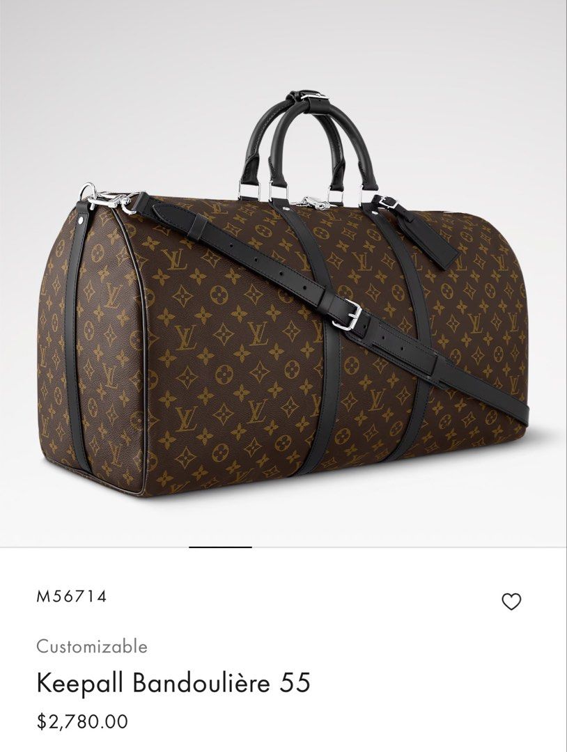 Louis Vuitton Keepall Bandoulière 55 Monogram Canvas (Category: Luxury Bags & Wallets) located in Muntinlupa City. Submitted by goodsbymjp (Listing ID 1460506752, Image 1). Description: - Classic Louis Vuitton Keepall Bandoulière 55 - Iconic Monogram canvas with sleek black leather trim - Spacious interior ideal for weekend getaways or extended travel - Comes with both comfortable handles and an adjustable shoulder strap - Authenticity is guarant