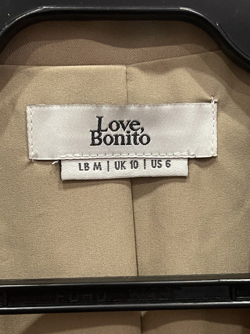 Love, Bonito Beige Single Button Blazer (Category: Coats, Jackets and Outerwear) located in Paranaque City. Submitted by chubby.bunny (Listing ID 1460484973, Image 3). Description: Love Bonito Blazer 🤎 Bought this in Hong Kong. Used once only and still in very good condition. Selling because it’s too long for me. - Classic beige blazer - Brand: Love, Bonito - Single button closure - Two side flap pockets - Versatile for work or casual outfits .