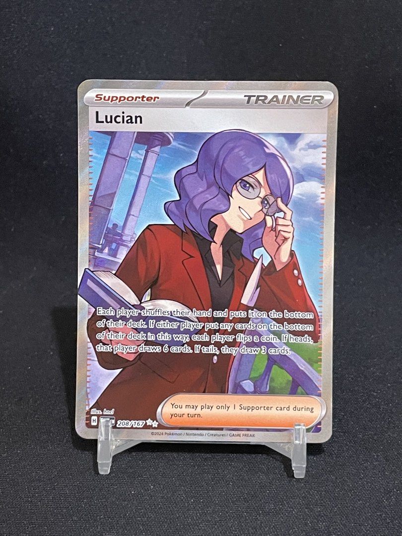 Lucian Twilight Masquerade SR (Category: Raw Singles) located in Muntinlupa City. Submitted by shiganshina_collectibles (Listing ID 1460376155, Image 1). Description: Modern Pokemon Card Loc: Quezon City MoP: GCash or Maya MoD: LBC or Lalamove.