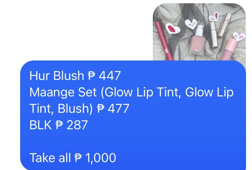 Makeup Bundle 1 (Category: Makeup) located in Batangas. Submitted by skylermikana (Listing ID 1460409516, Image 2). Description: .