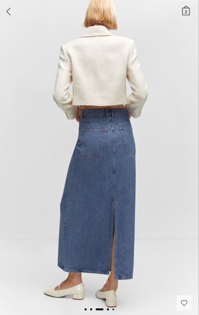 Mango skirt (Category: Skirts) located in Manila. Submitted by closetbyklg (Listing ID 1460364265, Image 2). Description: Mango Denim skirt ( Retails 2995 php ) M on tag .
