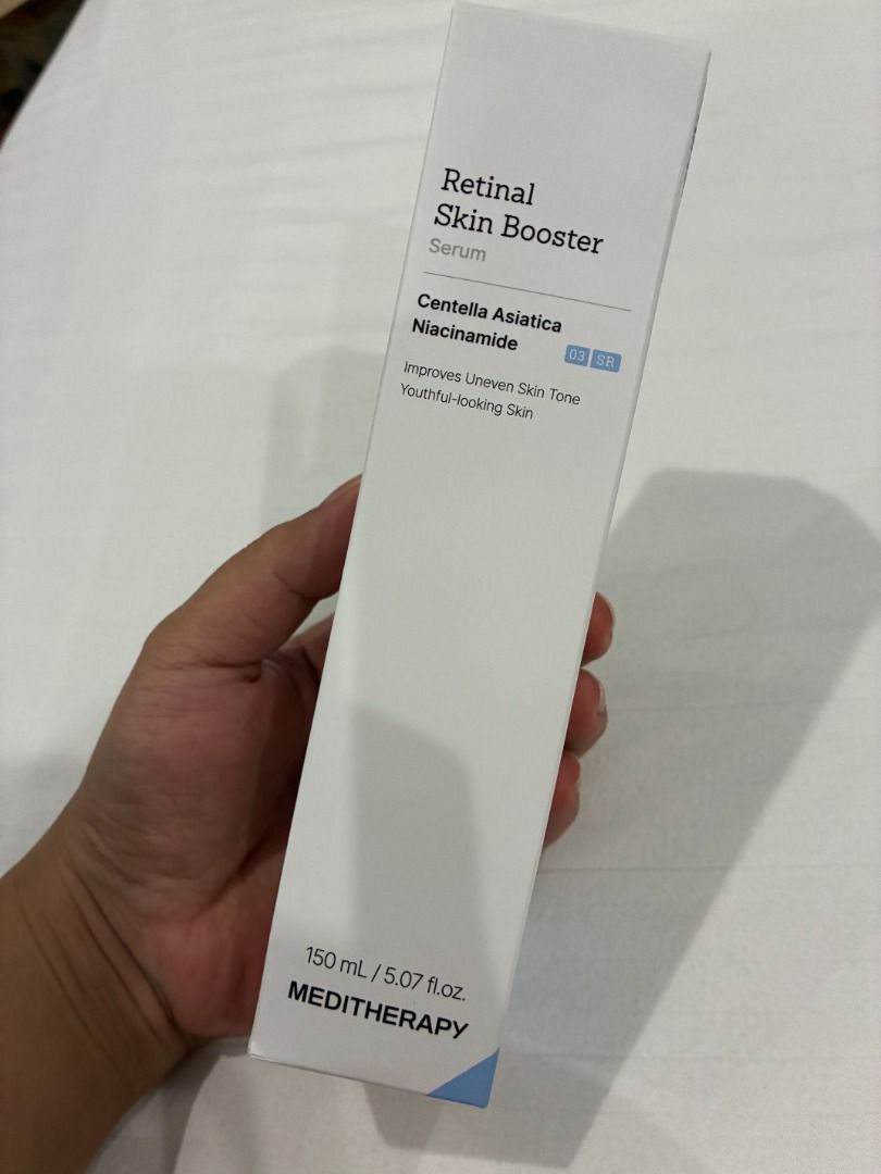 MEDITHERAPY Retinal Skin Booster Serum 150ml (Category: Face Care) located in Bulacan. Submitted by beauteboxph (Listing ID 1460334388, Image 1). Description: - MEDITHERAPY Retinol Serum - Contains 100ppm Retinol - Made in Korea - Expiry Date: 2027.