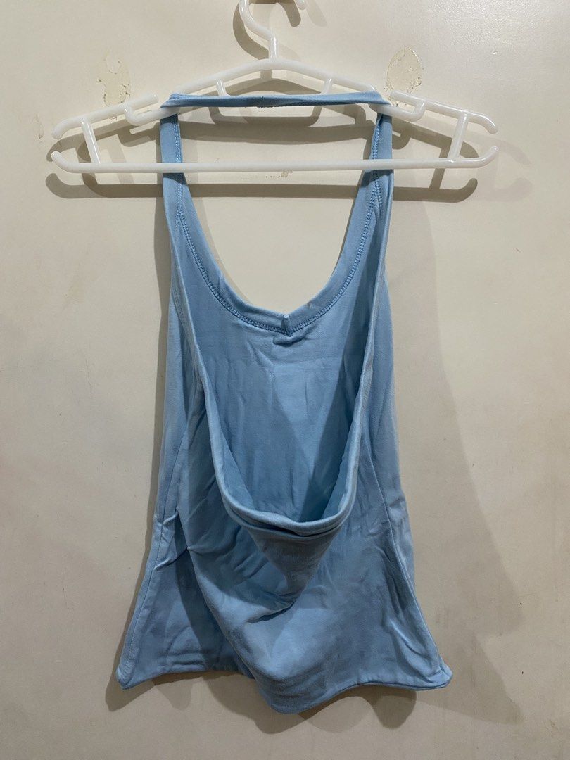MERA Adelina Halter Top Powder Blue (Category: Sleeveless) located in Taguig. Submitted by maly01_ (Listing ID 1460390610, Image 3). Description: - has a small stain on the inside (washable) dm for inquiries :).