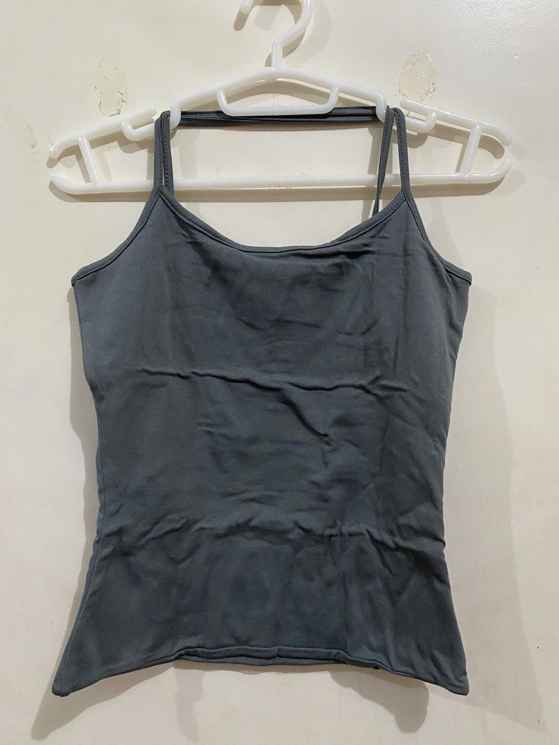 MERA Iza Cami Spaghetti Cross Back Strap Dark Gray (Category: Sleeveless) located in Taguig. Submitted by maly01_ (Listing ID 1460379422, Image 1). Description: dm for inquiries :).