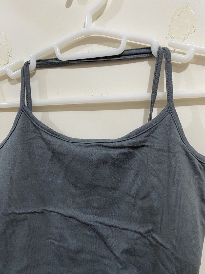 MERA Iza Cami Spaghetti Cross Back Strap Dark Gray (Category: Sleeveless) located in Taguig. Submitted by maly01_ (Listing ID 1460379422, Image 2). Description: dm for inquiries :).