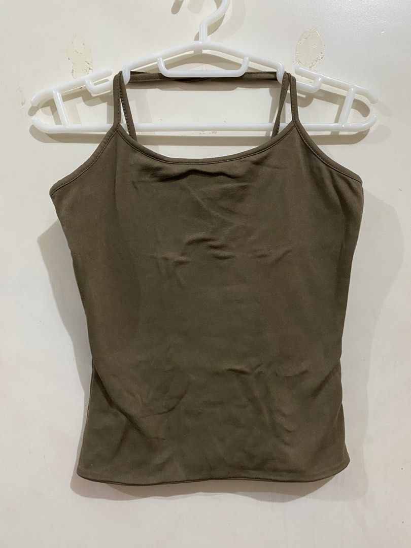 MERA Iza Cami Spaghetti Cross Back Strap (Category: Sleeveless) located in Taguig. Submitted by maly01_ (Listing ID 1460391897, Image 1). Description: - brown dm for inquiries :).