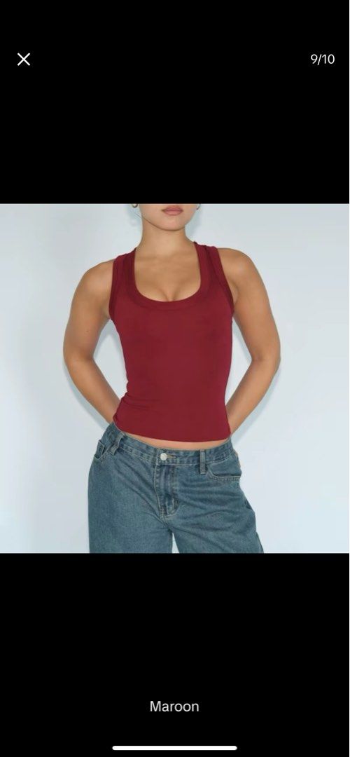 Mera Maroon Sleeveless Top (Category: Sleeveless) located in Dagupan City. Submitted by maryennie (Listing ID 1460501709, Image 1). Description: .